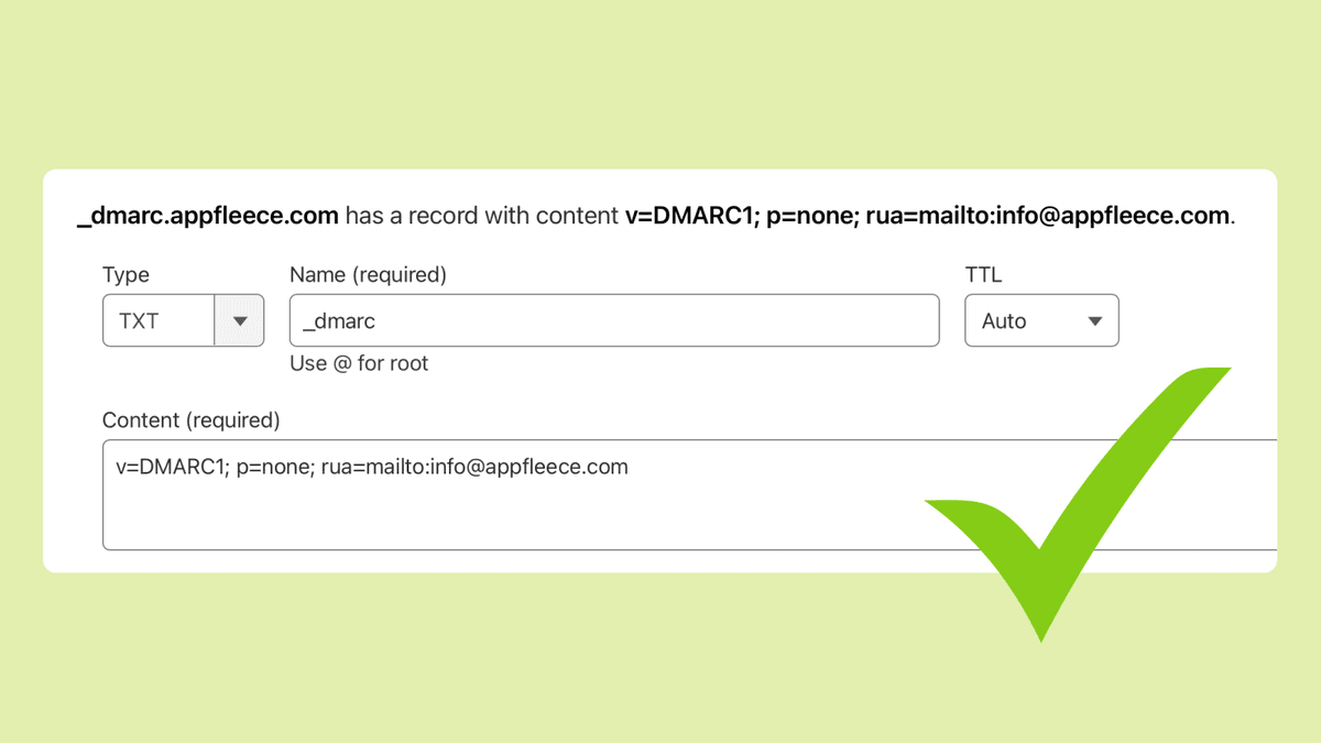 DMARC DNS settings