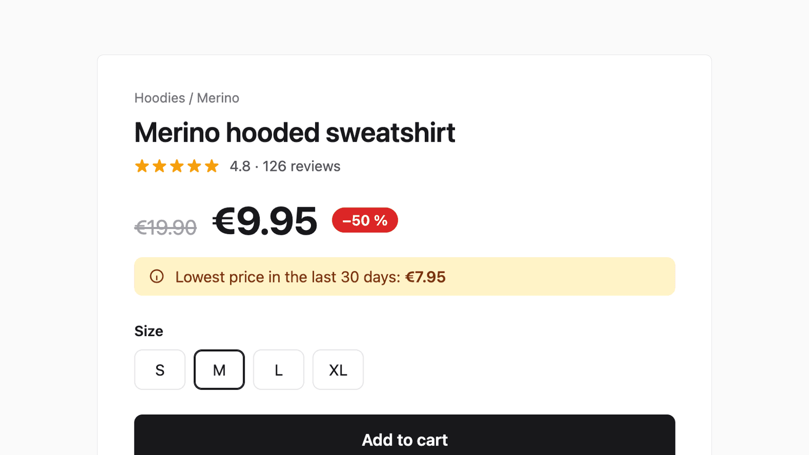 Crossed-out price and the lowest price of the last 30 days